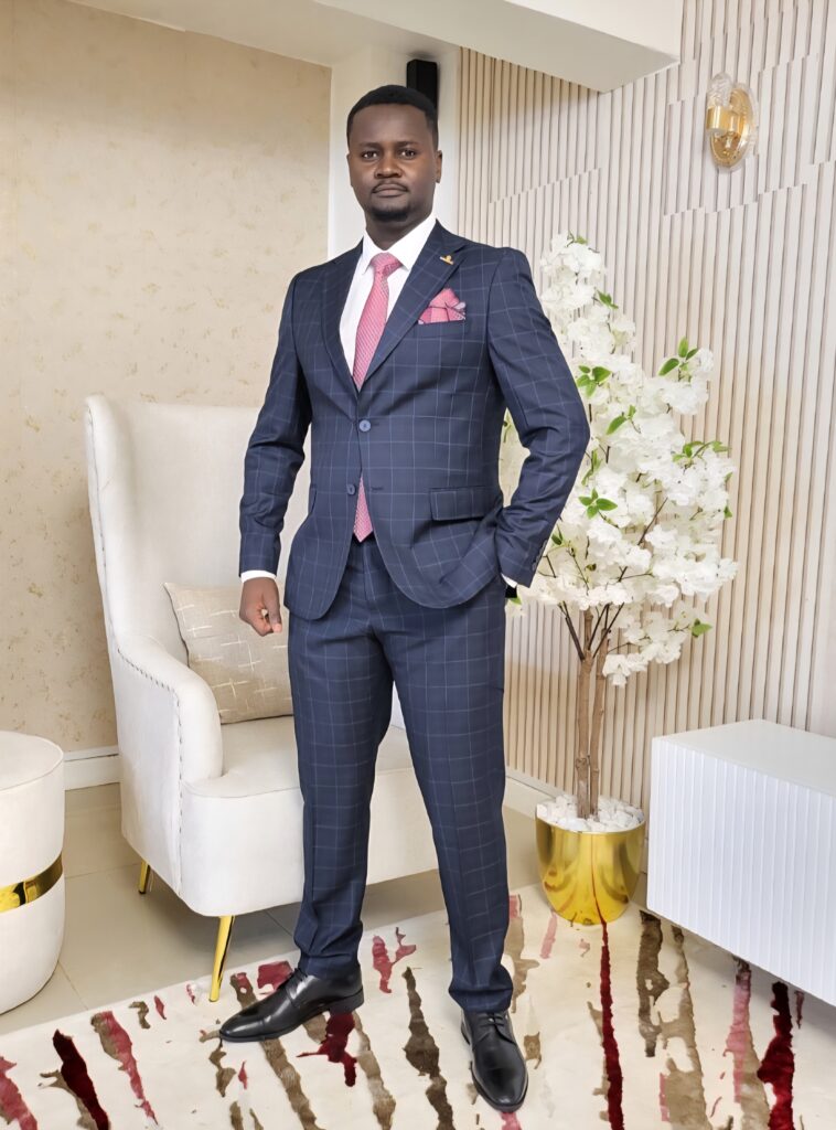 Navy Blue Checked 2-Piece Suit