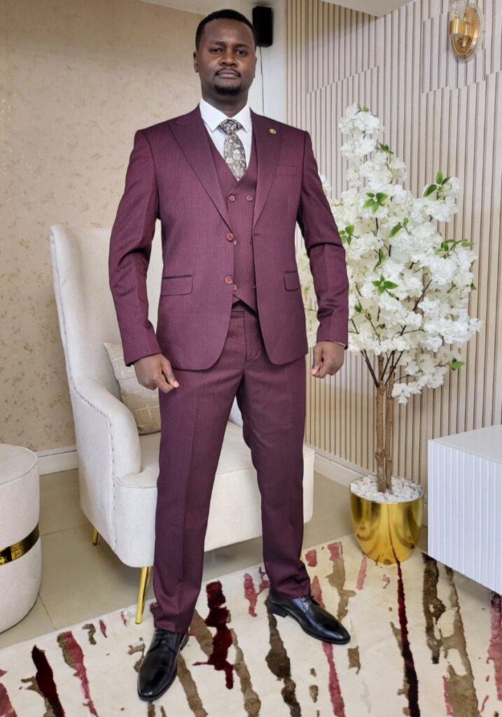 Maroon/Burgundy 3-piece suit
