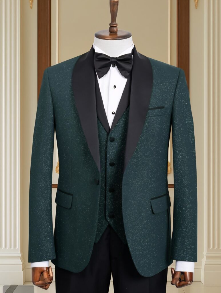 Emerald Shimmer Three-Piece Tuxedo