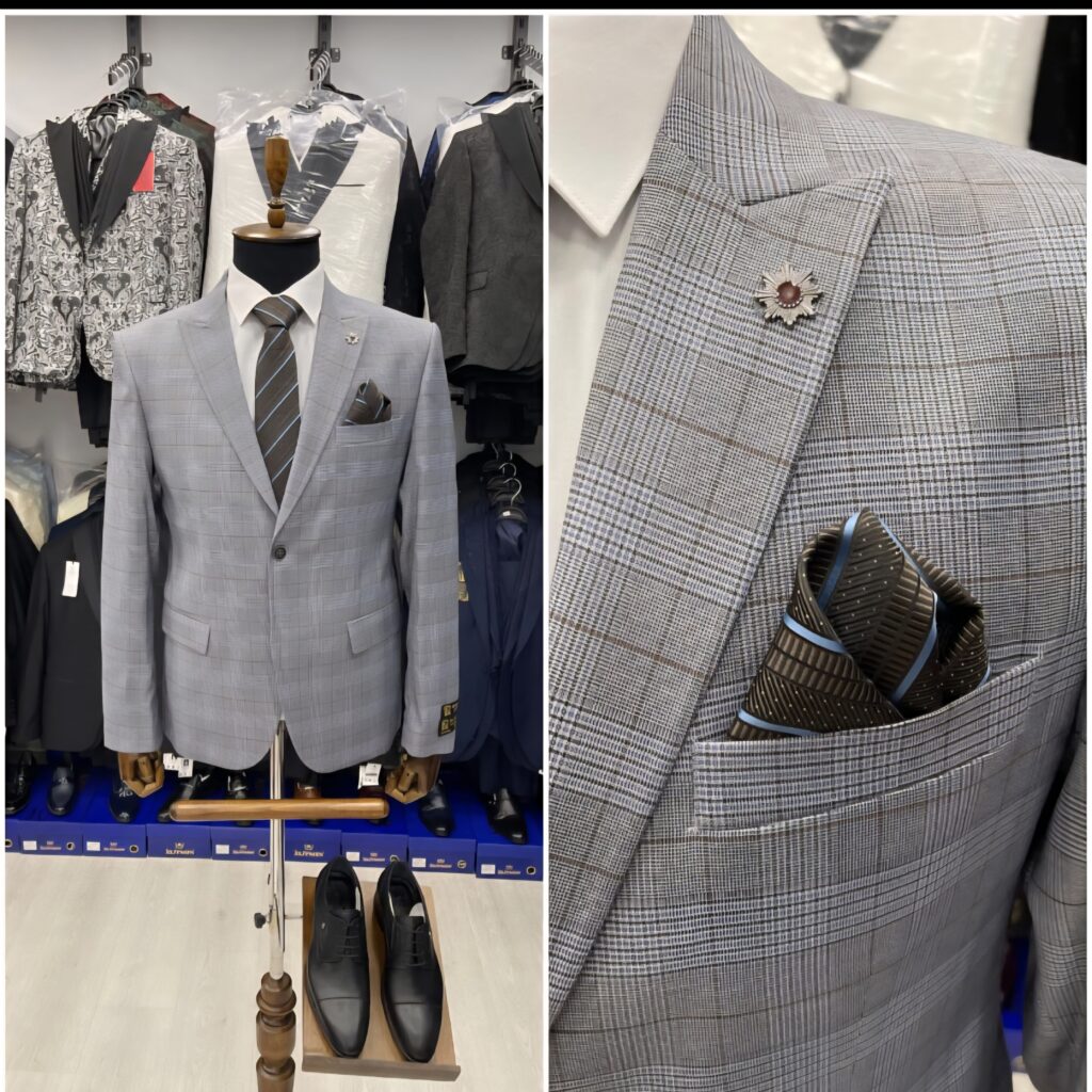 Grey checked blazer