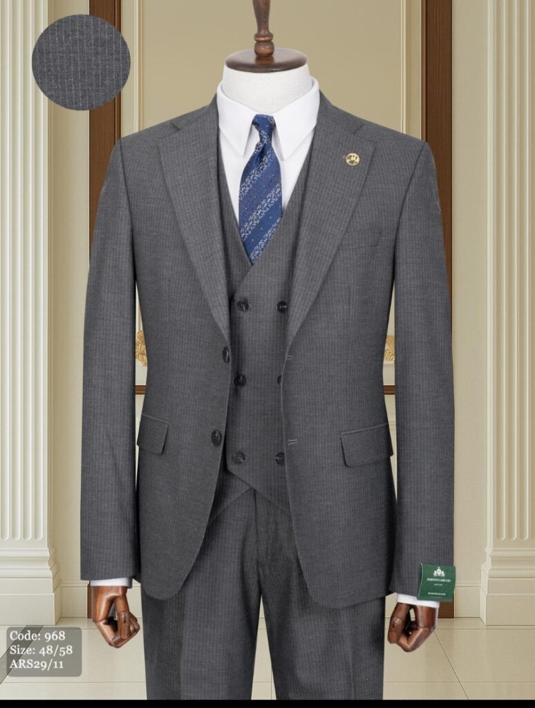 Grey Pinstripe 3-Piece Suit