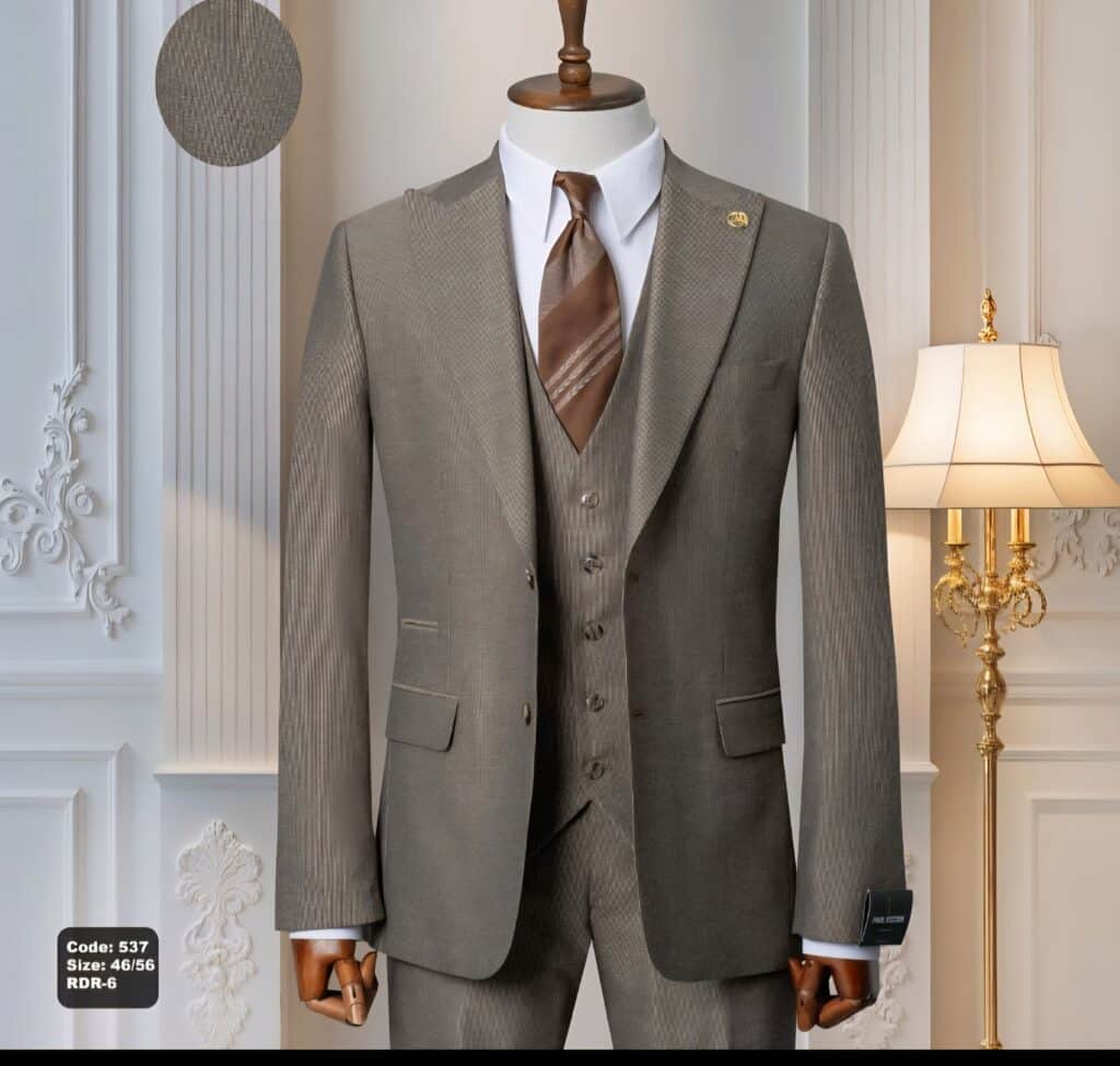 Brown-Grey Three-Piece Suit