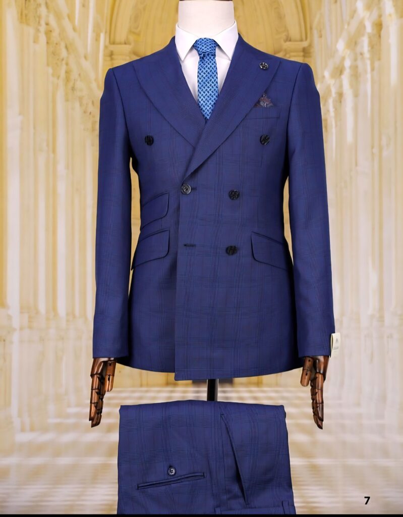 Blue double-breasted suit