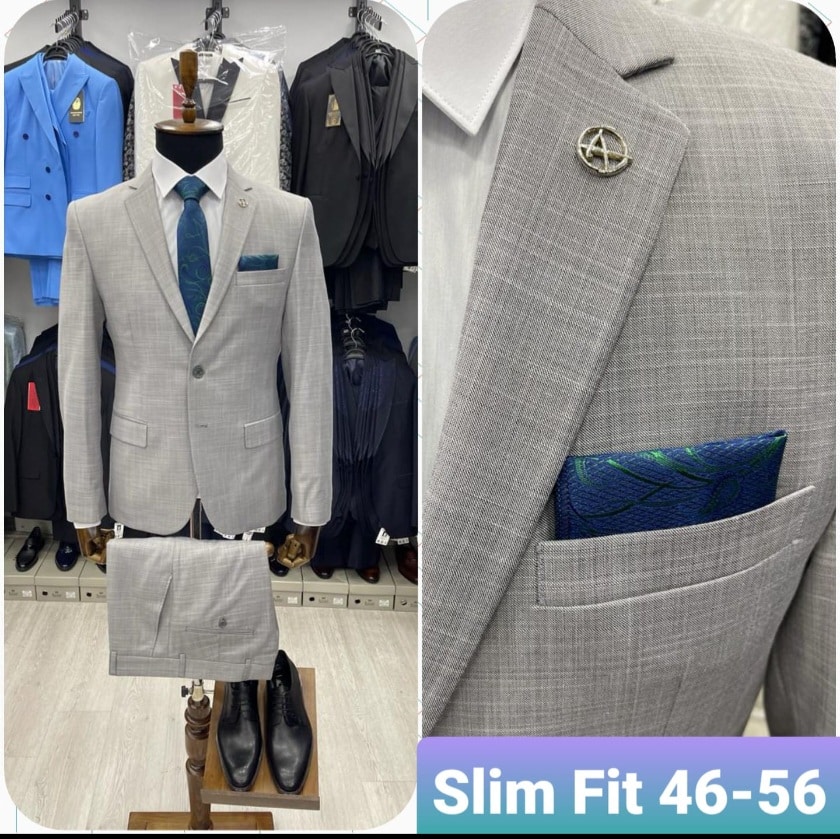 Grey Checked 2pc Suit