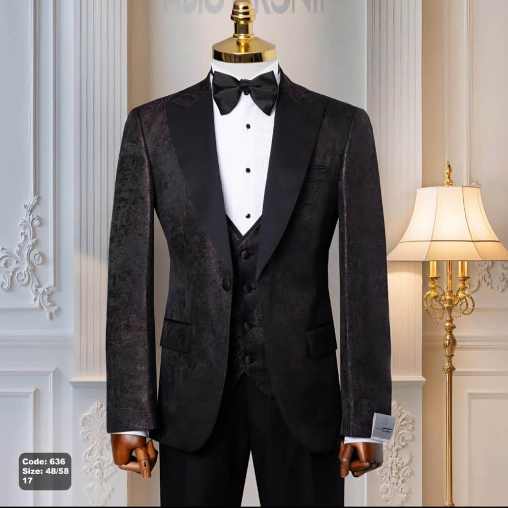 pink textured tuxedo.