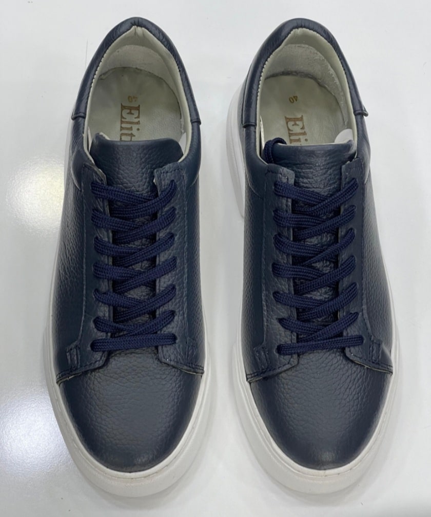 Navy Pebbled Sneaker