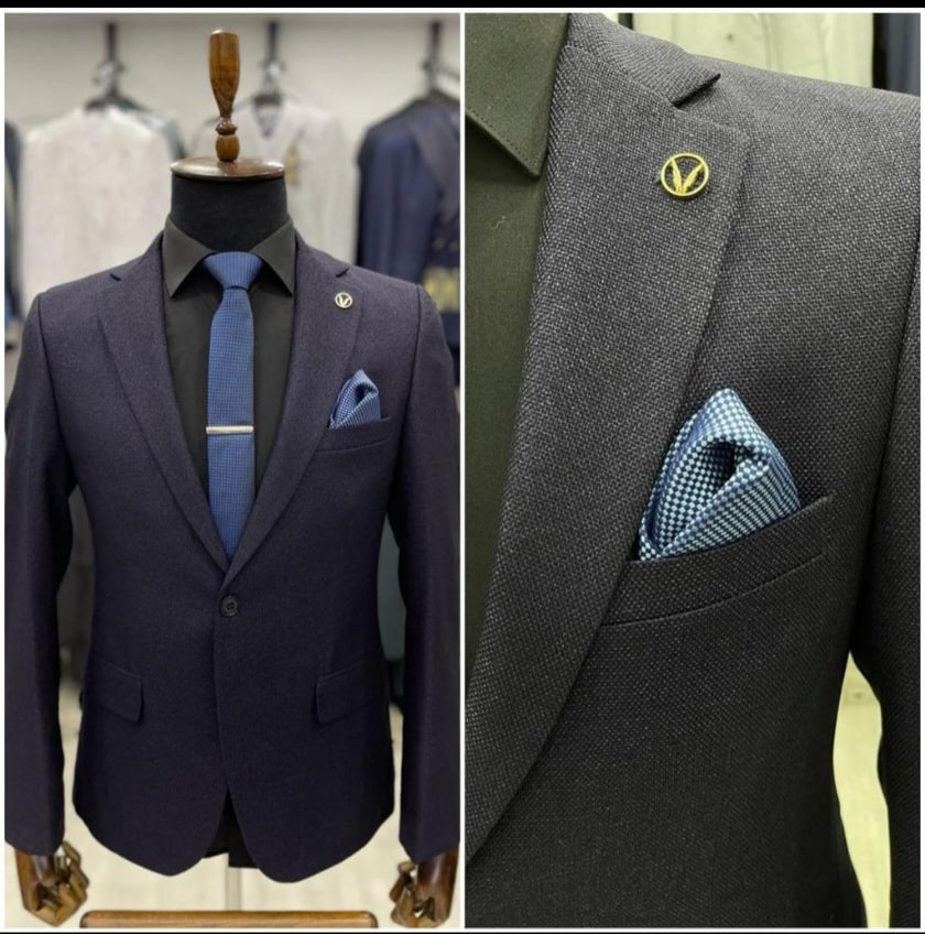 Navy Textured Blazer