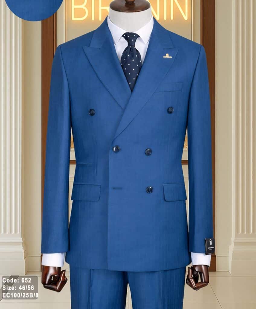 Azure Blue Double-Breasted Suit