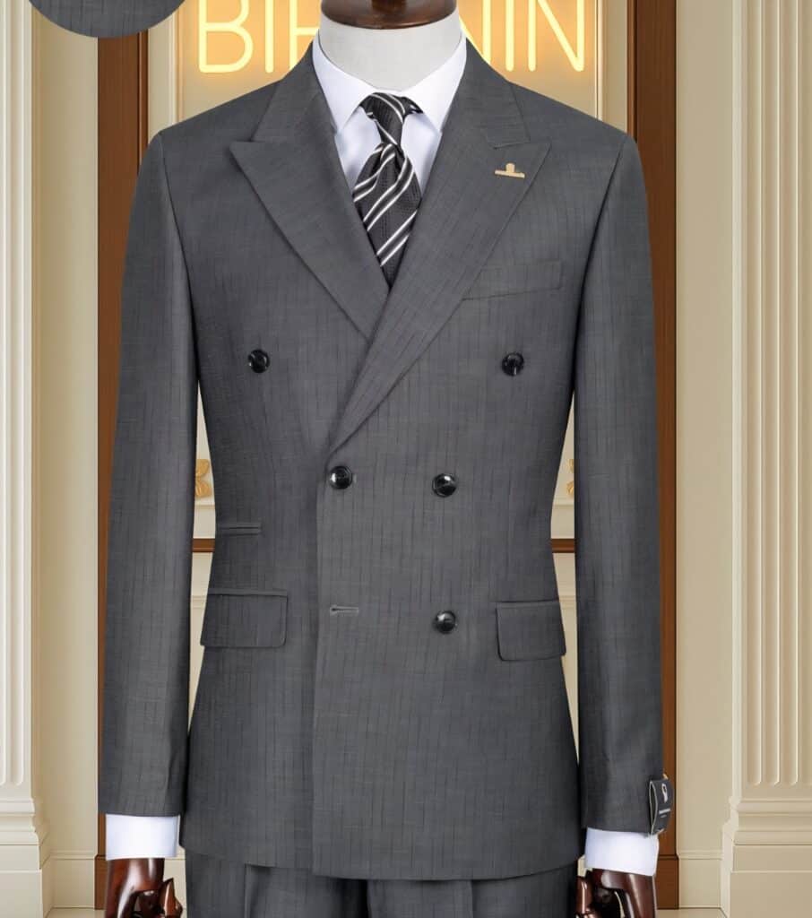 Grey double-breasted suit