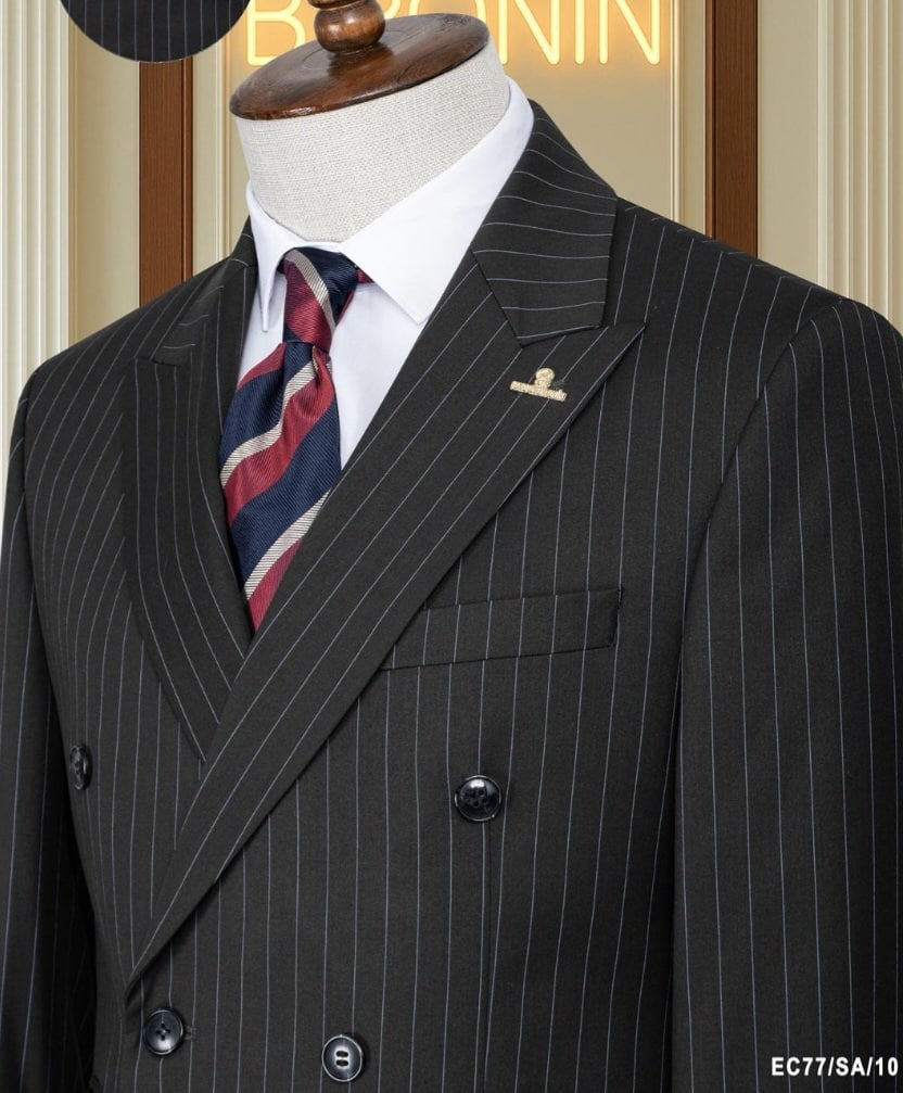 Black double-breasted suit