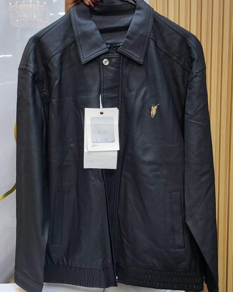 leather bomber jacket